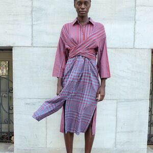 Asymmetrical Red and Blue Women's Skirt